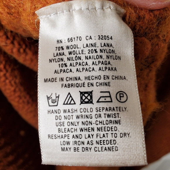 Moth Anthropologie dashed pointelle wool alpaca knit rust  sweater small 077 - Picture 6 of 6